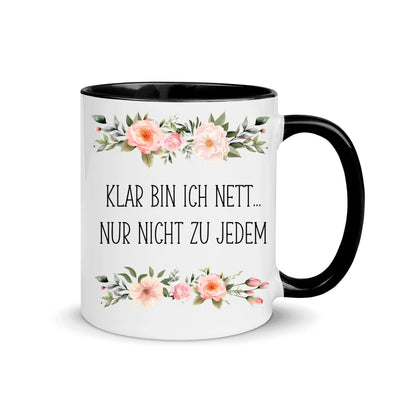 Blumentasse "Klar bin ich nett"