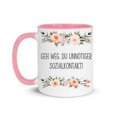 Blumentasse "Unnötiger Sozialkontakt"