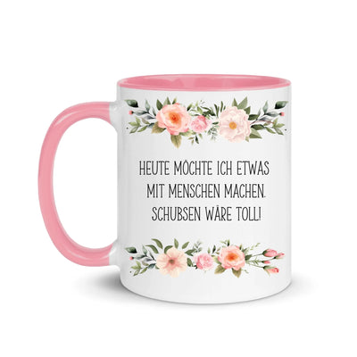 Blumentasse "Was mit Menschen machen"