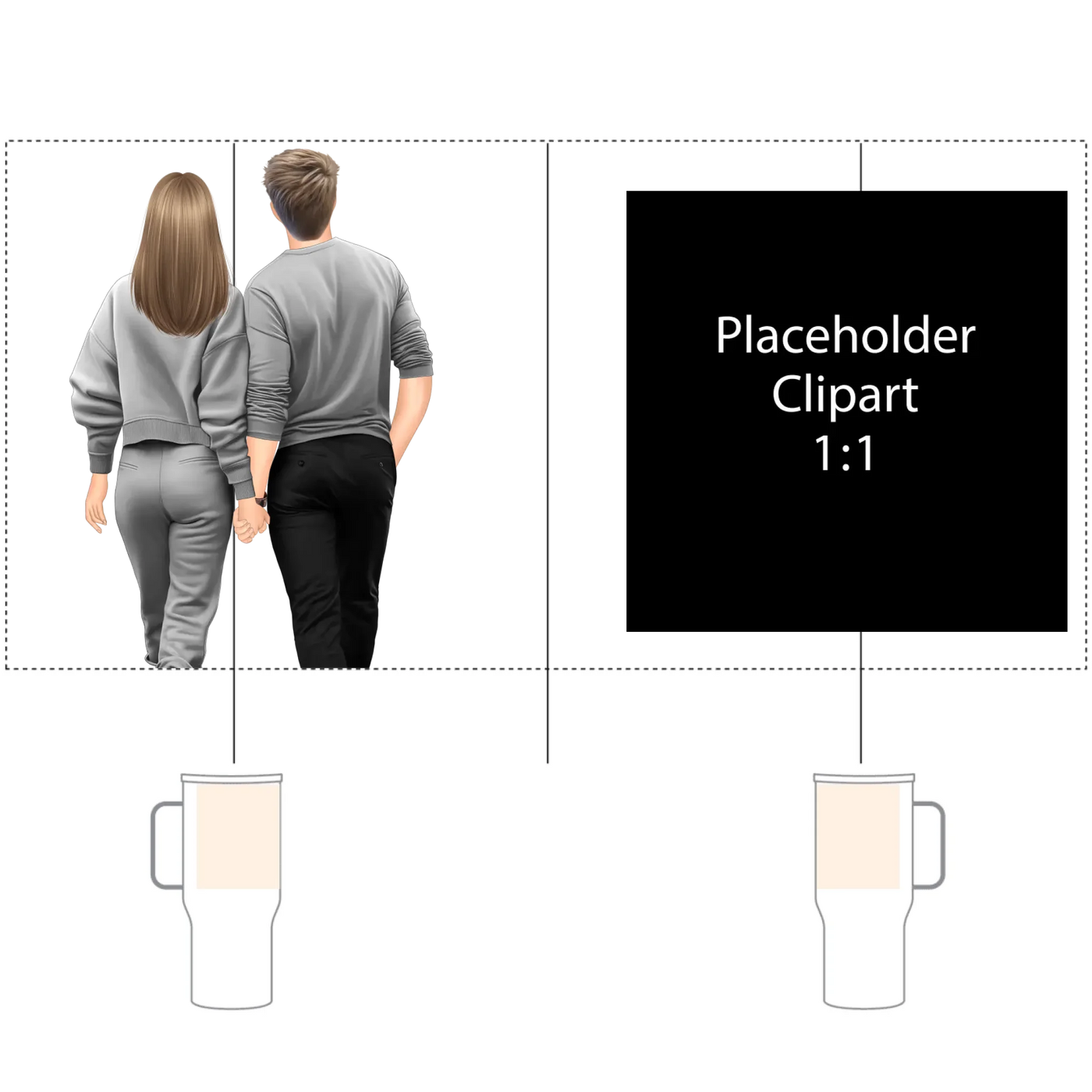Reisebecher "Glück ist..." mit Avataren für Paare