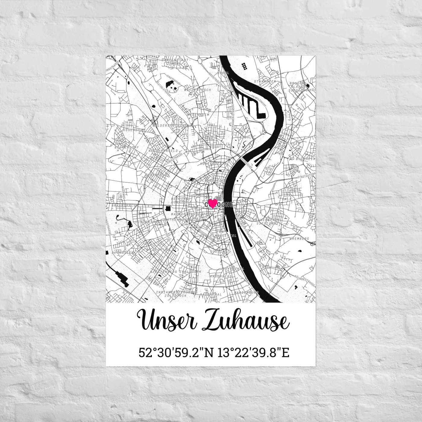 Poster "Unser Zuhause" mit Koordinaten