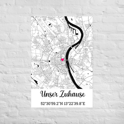 Poster "Unser Zuhause" mit Koordinaten