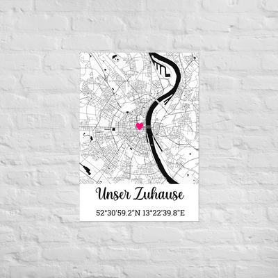 Poster "Unser Zuhause" mit Koordinaten