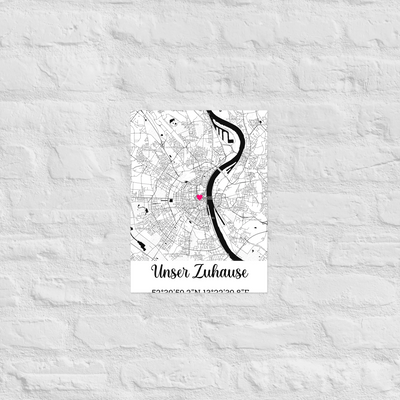 Poster "Unser Zuhause" mit Koordinaten