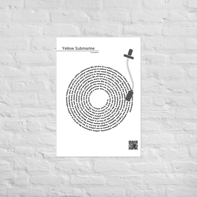 Poster "Songlyrics Plattenspieler"